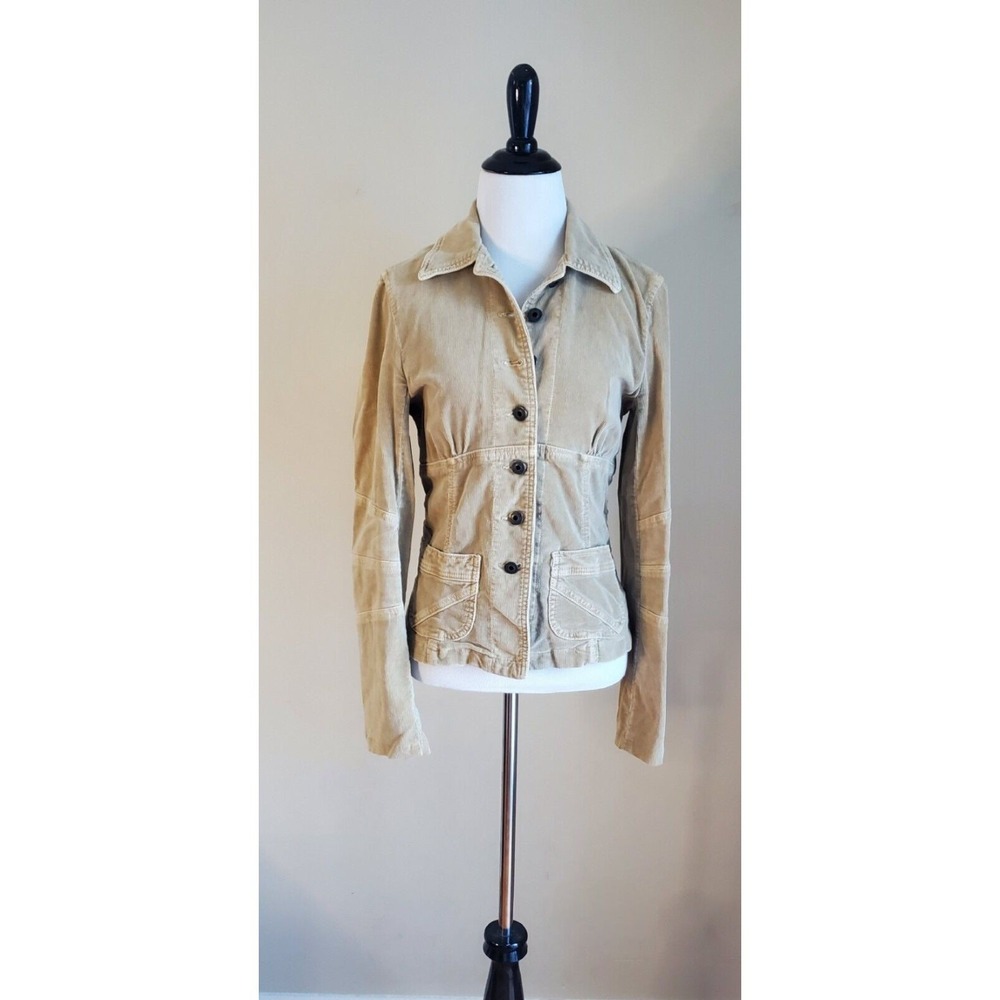 Vintage Sanctuary Women's‎ Corduroy Tan Blazer Stretch Size M